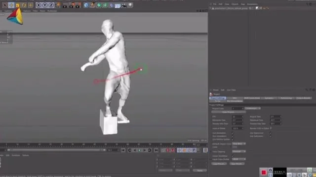 3D modeling software interface showing a figure sculpture in development for Kish Island