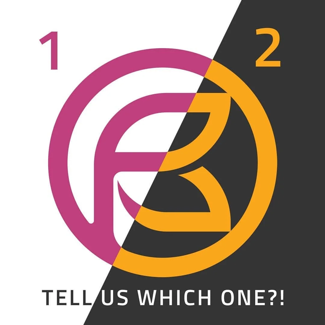 Graphic design showing two numbered logo options for PayaBana Co